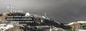 An image of a holiday resort on a hill with a gloomy sky in the background